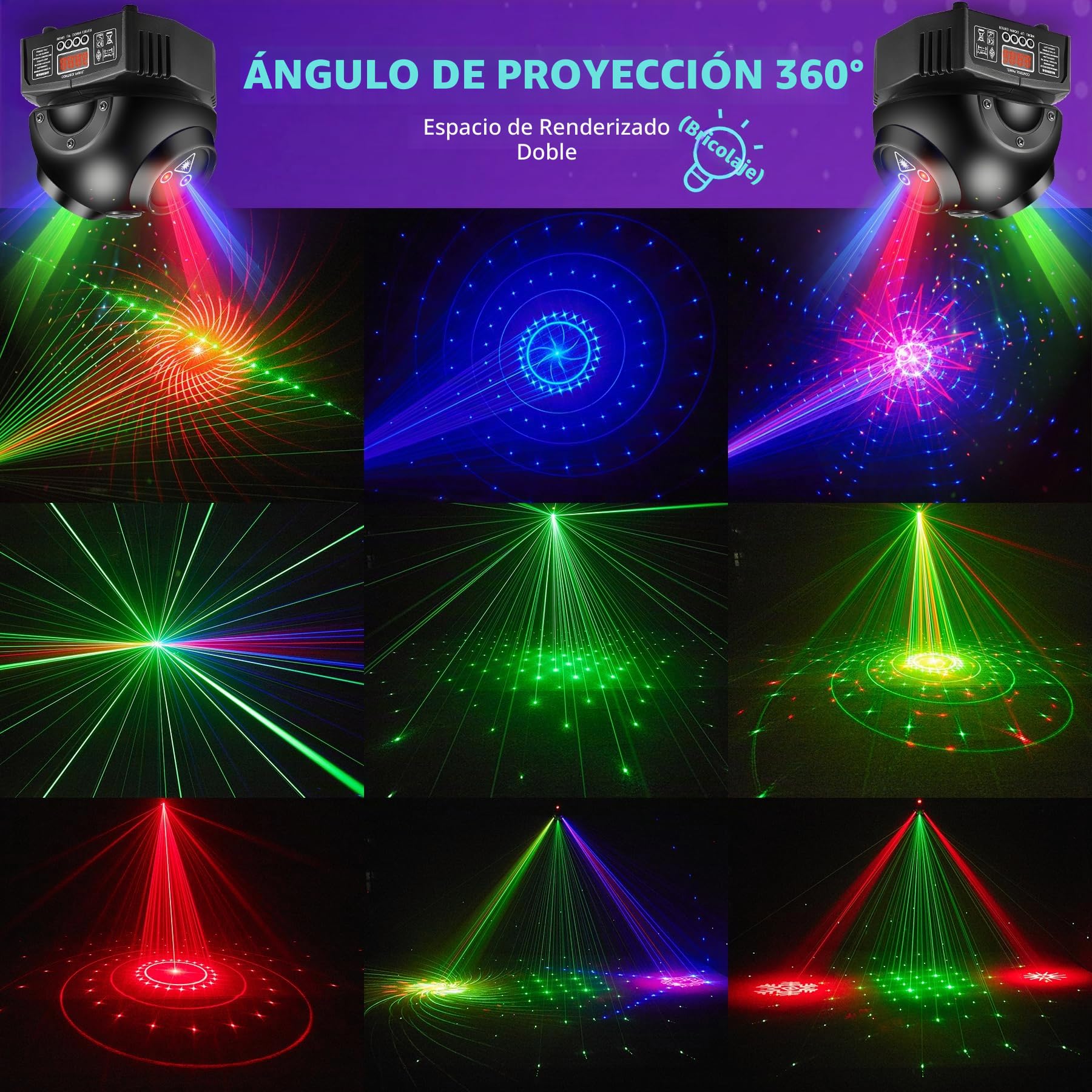 VAYALT Luces Discoteca, RGB Luces de Discoteca, Luces DJ con Mando a Distancia, Musik Sonido Activado, Luces Fiesta Compatible con DMX 512, para Fiestas, Boda, djs, Bares,Discoteca Club