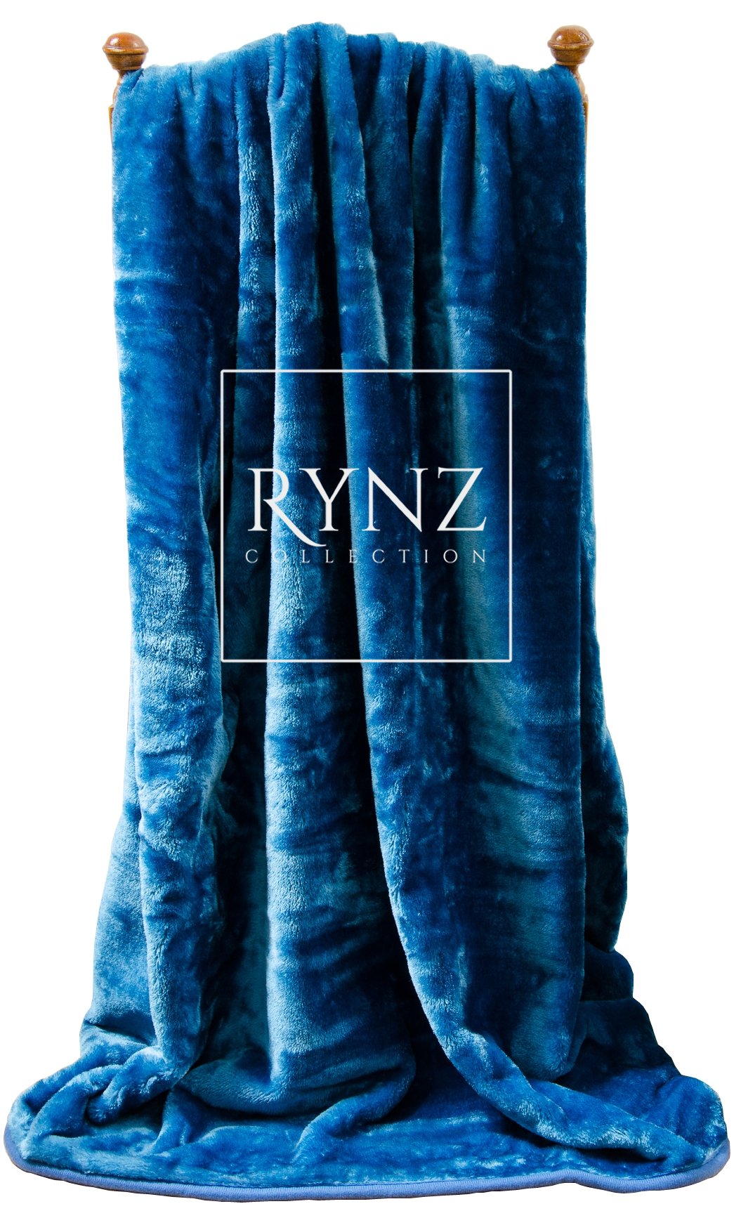 Riccardo Valeria Blue Mink Faux Fur Throw, Polyester, Throw Blanket, Blanket, Extra Large (200X240cm)