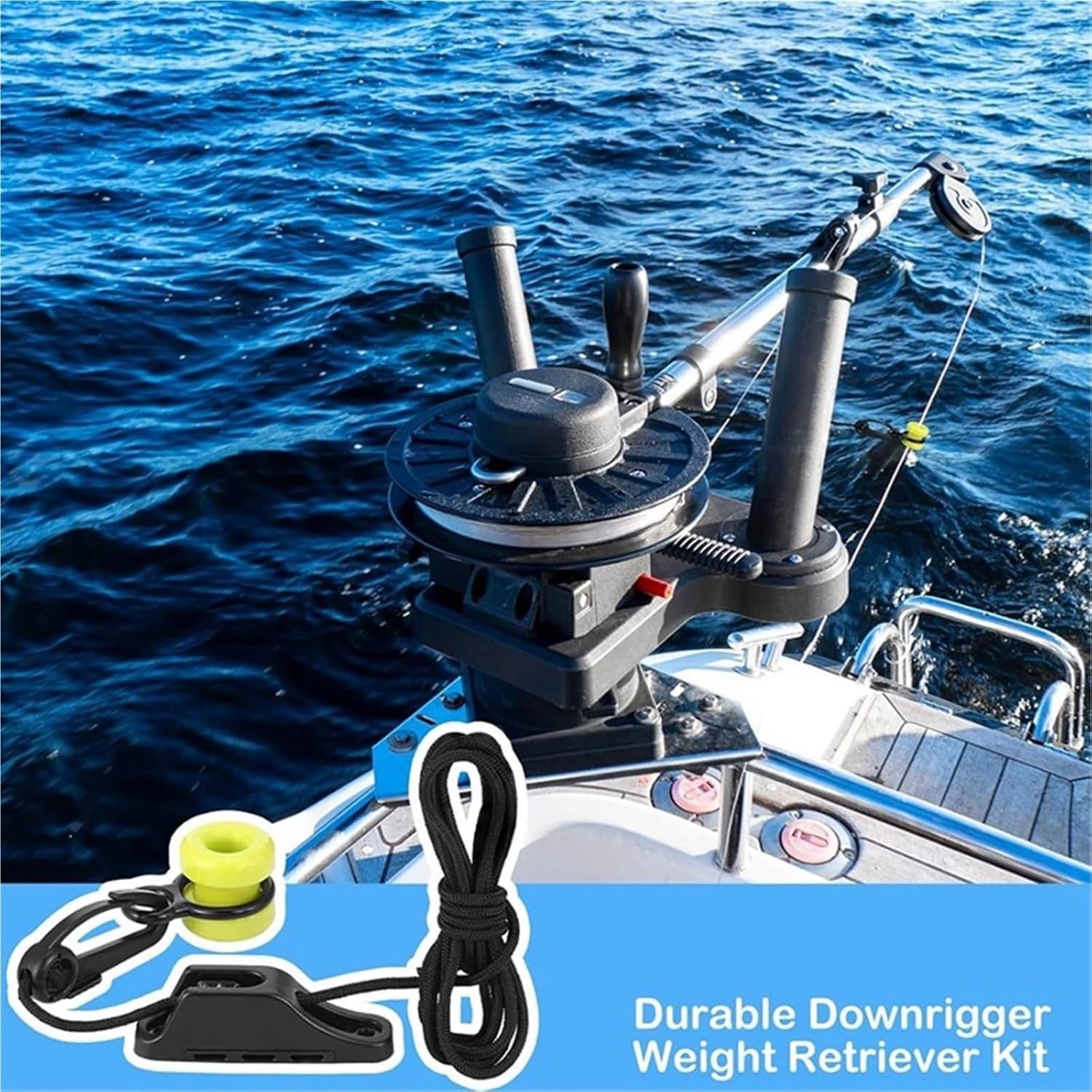 Fishing Downrigger Weight Snubber 2pcs for Trolling& Deep-Sea Fishing Compatible Downrigger Weight Retriever Fairlead Cleat with Cord
