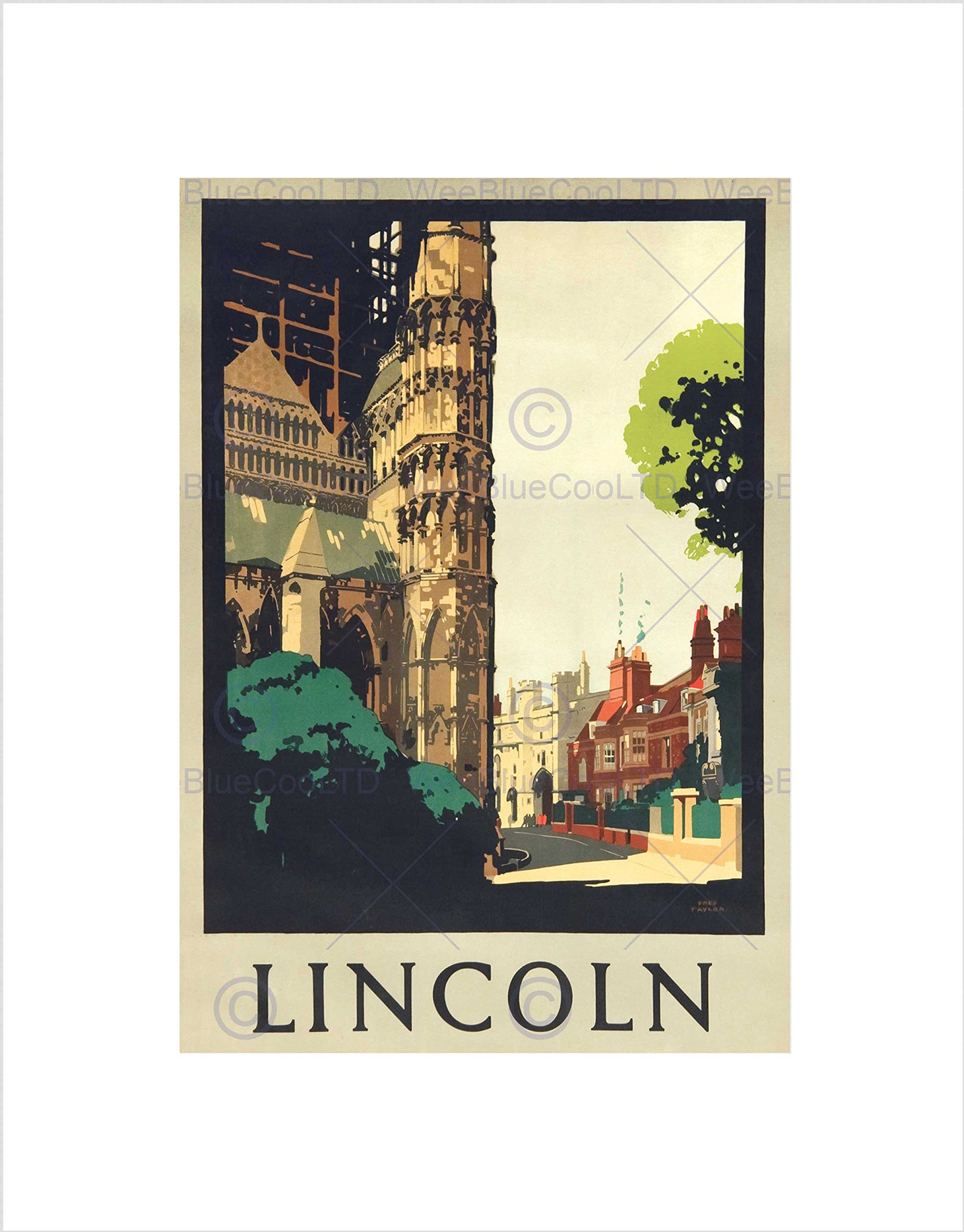 Wee Blue Coo Travel Lincoln England Cathedrals Art Picture Wall Art Print