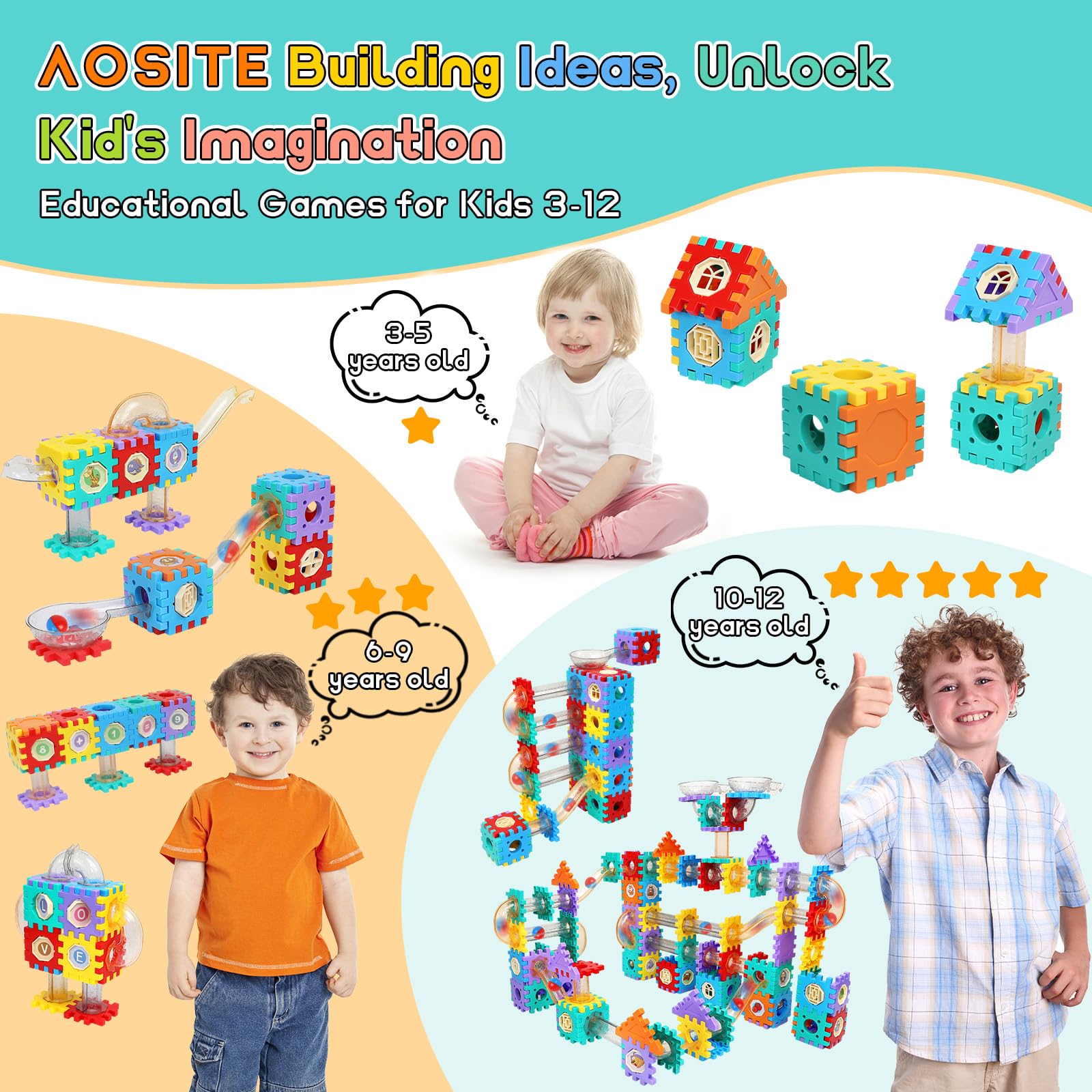 Juguete de aprendizaje de construcción STEM,  234 piezas de canicas corre para niños, pista de carreras educativa bloque de construcción para 5, 6, 7, 8, 9, 10, 11, 12 años, juegos creativos de 2