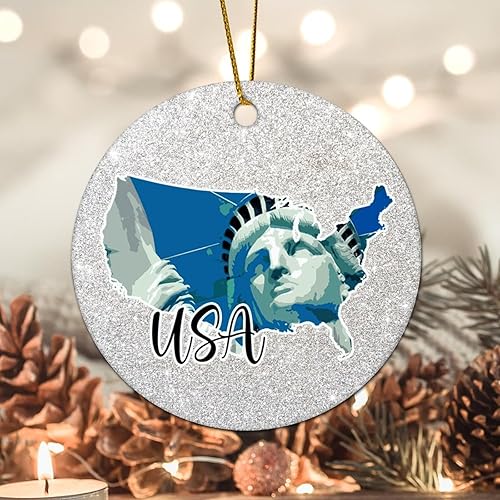 Vista 62 de Christmas Round Ornament South Africa Lands Ceramic Keepsake Visitor Souvenir 3 Inch with Gold String Hometown City Pride Home Decorations Christmas