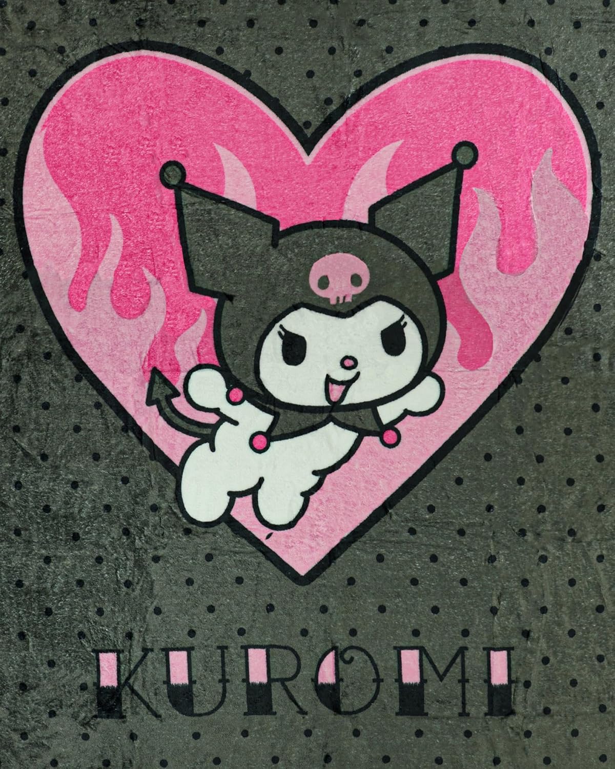 Northwest Sanrio Hello Kitty Kuromi Blanket Wild At Heart Fleece Throw 45"X60"