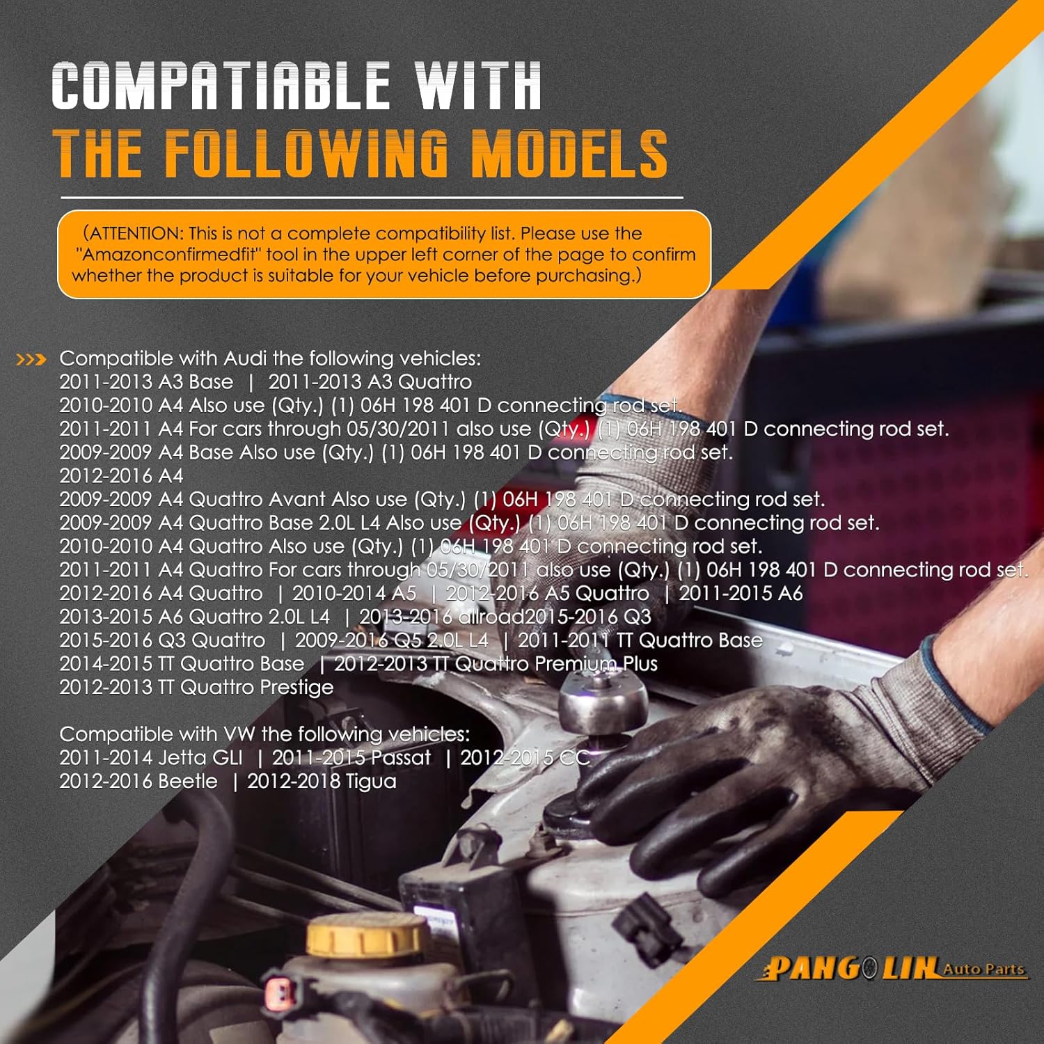 PANGOLIN EA888 Piston Rings Set (Piston Pin 21mm) for VW GTI Tiguan AUDI 2.0TFSI CAEB Aftermarket Parts