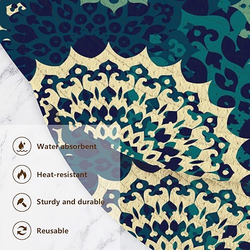 Miniatura 3 de 3 Pcs Pot Holders Trivets Set Bohemian Mandala for Hot Dishes 15in Cotton Thread Weave Absorb Water Pot Holder for Microwave Stove Kitchen Gadgets