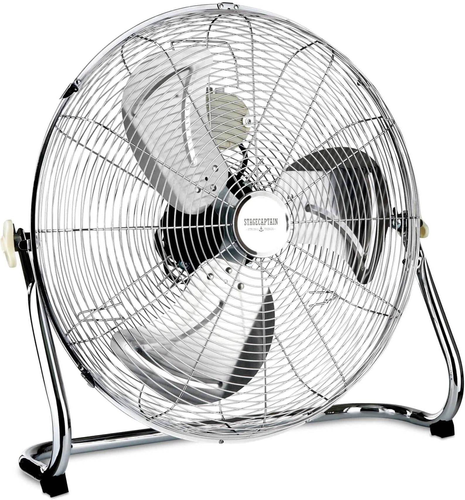 Stagecaptain FV-200 PolarPower 20 Inch Floor Fan (20 Inches (51 cm), 3 Levels, 130 Watt Output) Chrome-Plated Metal Design