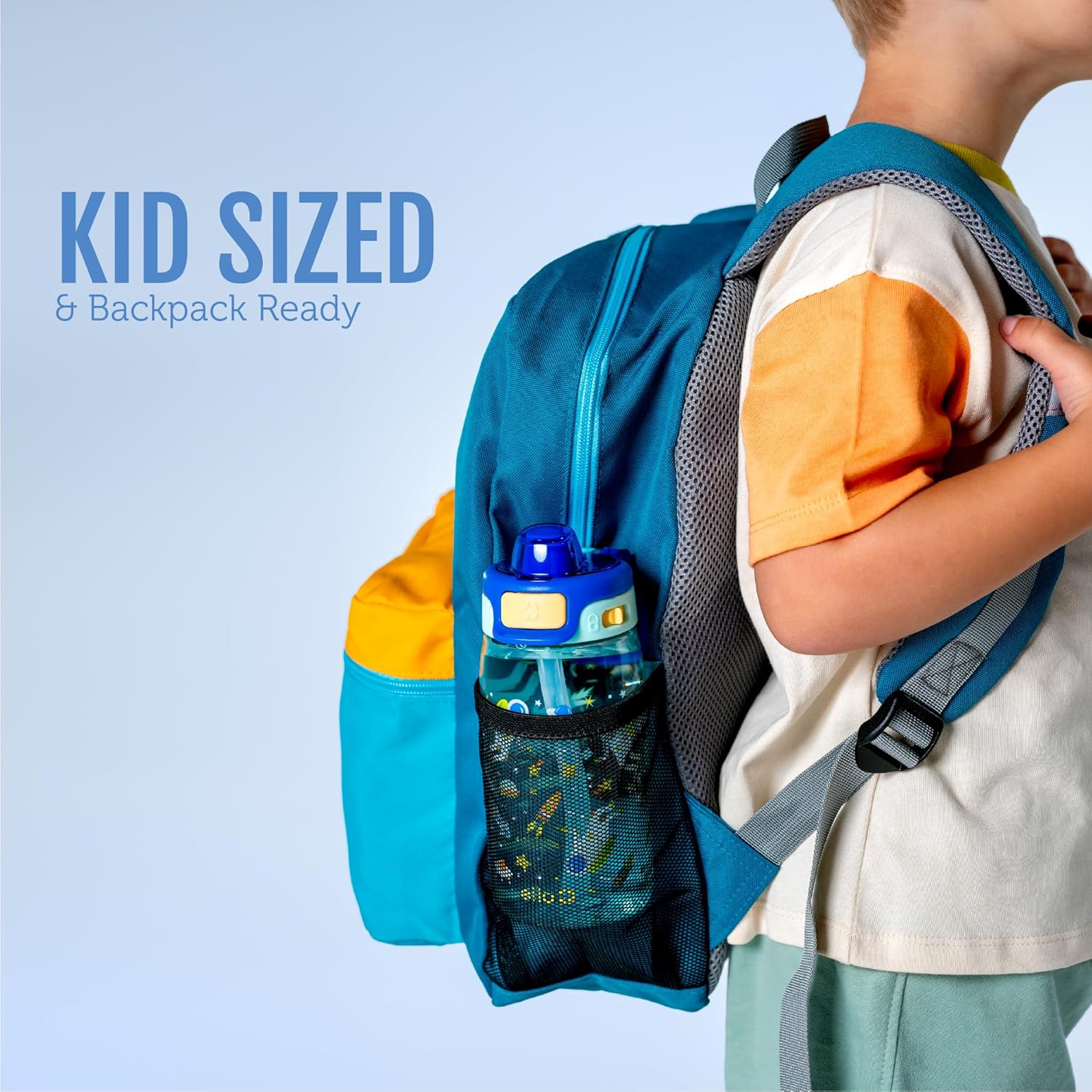 Ello Pop & Fill 16oz Tritan Plastic Kids Water Bottle with Quick Fill Lid | BPA Free Reusable Bottle with Leak Proof Straw and Chug Lid, Dishwasher Safe, Gift For Kids, Rainbows - Image 7