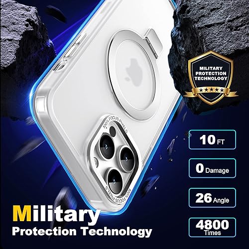 Miniatura 3 de IKARY Funda para iPhone 13 Pro con soporte magnético oculto, compatible con Magsafe y protección contra caídas de grado militar, a prueba de golpes,