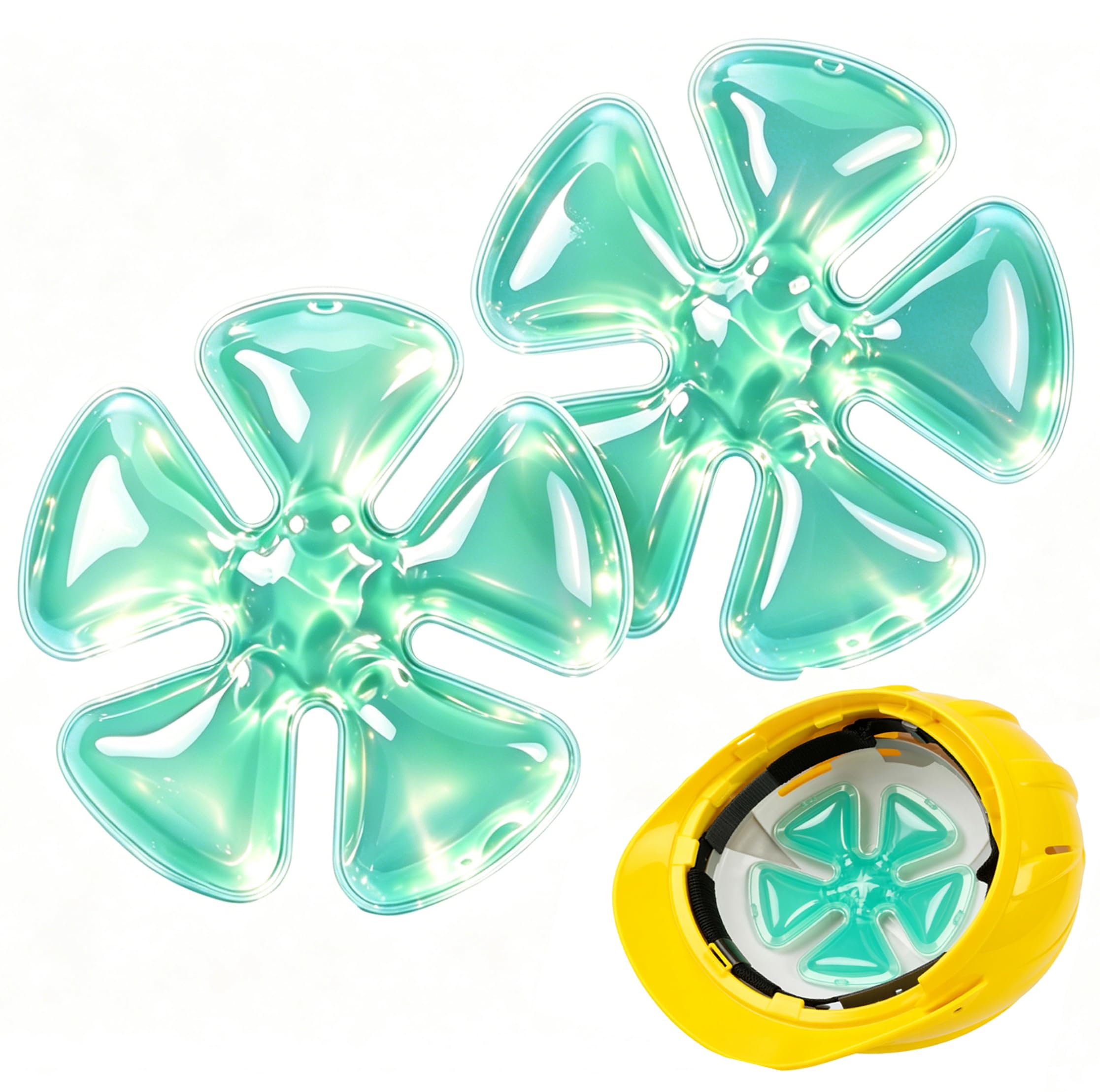 Photo 1 of 2 PCS Ice Pack for Hard Hat, Reusable Cooling Gel Ice Packs for Hats, Helmet Ice Packs Cool Down Cold Pack