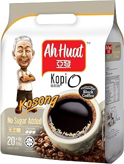 Ah Huat Kopi O Kosong Black Coffee | Strong Taste No Sugar Added | 20g x 15