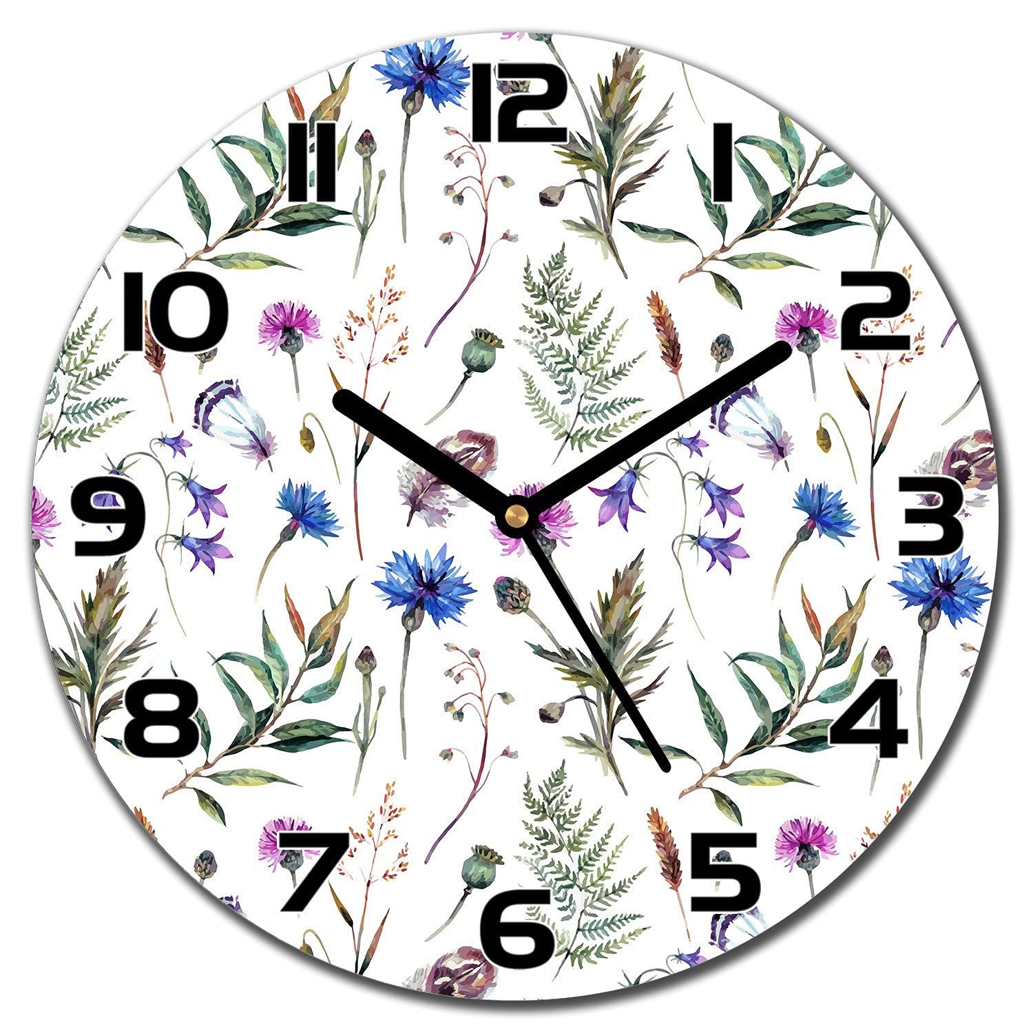 Horloge en verre de sécurité 30 cm avec aiguilles noires