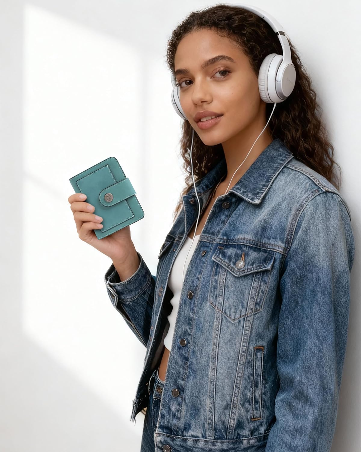 Small Wallet for Women RFID Blocking Card Holder Bifold Compact with ID Window, Outside Card Slot & Zipper Coin Pocket (Purist Blue) - Image 2