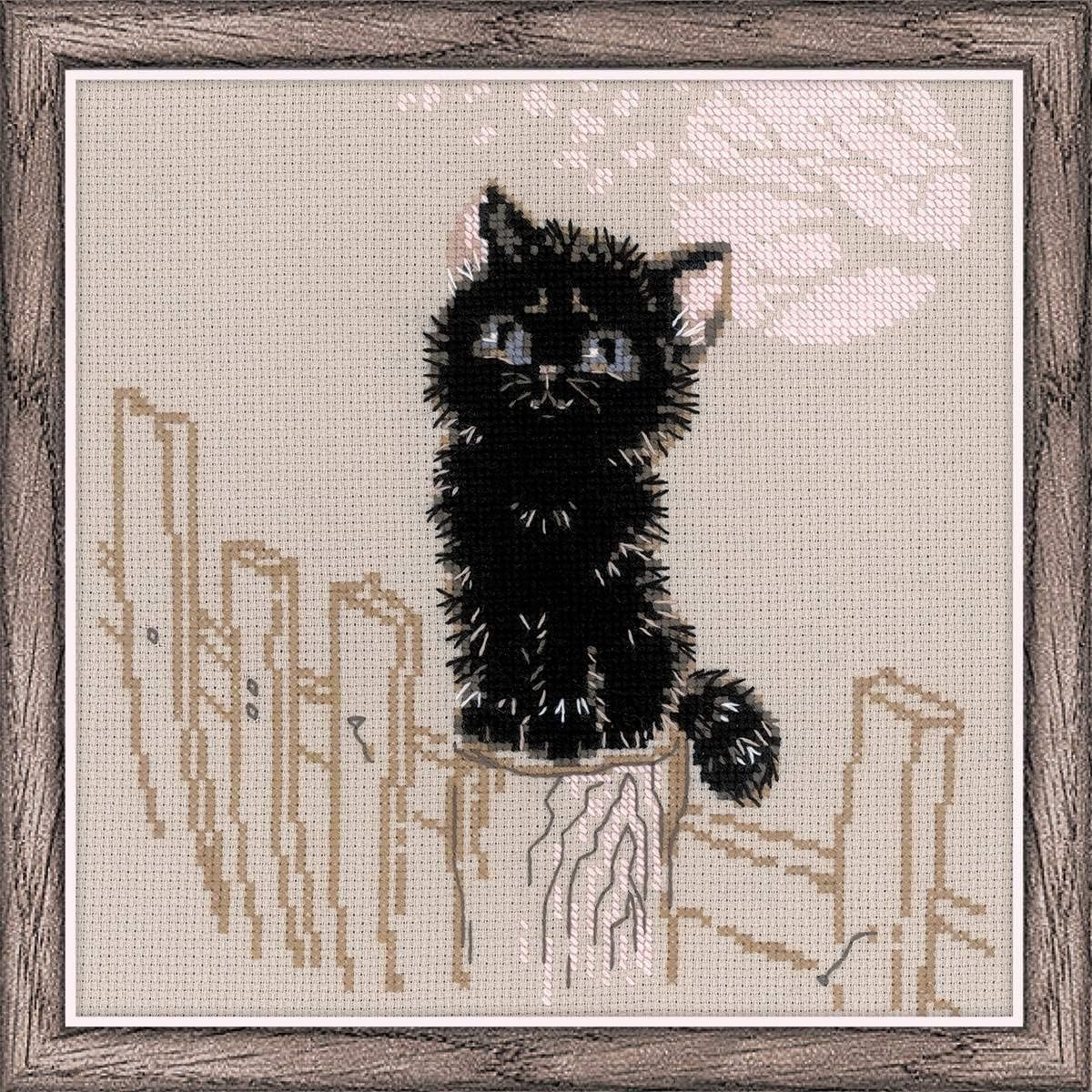 RIOLIS 1546 - Dreamer Counted Cross Stitch Kit 7.75x7.75 Zweigart 14ct. Cocoa AIDA 7 Colors