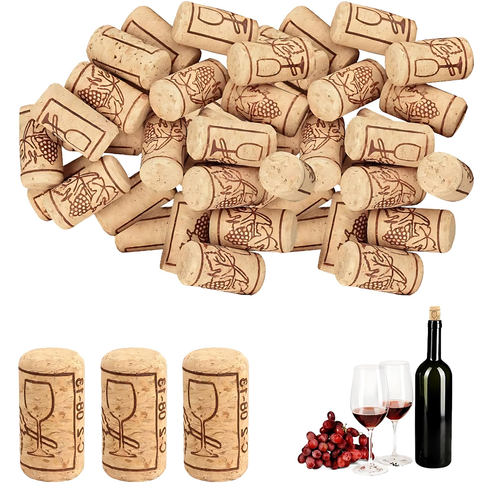 Corchos naturales para botellas 30 unidades 21x39 mm tapones de vino tinto para manualidades decoración y conservación doméstica