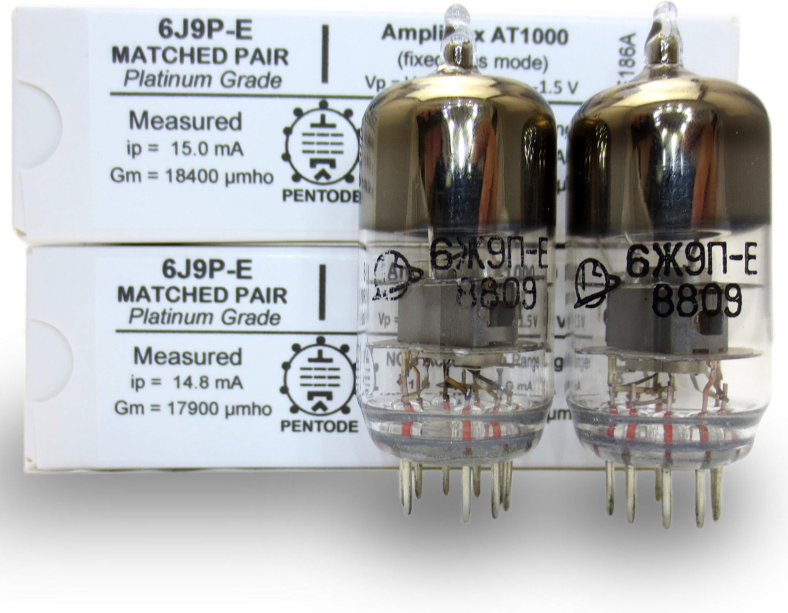 Riverstone Audio - 6J9P-E (6Ж9ПE / 6zh9P-E) Matched Pair (2 tubes) - Vintage Russian Vacuum Tubes - Amplitrex Tested - Replacement for 6J9, E180F, 6688 Tubes - Platinum Grade - NOS (2 Tubes) 6J9P-E