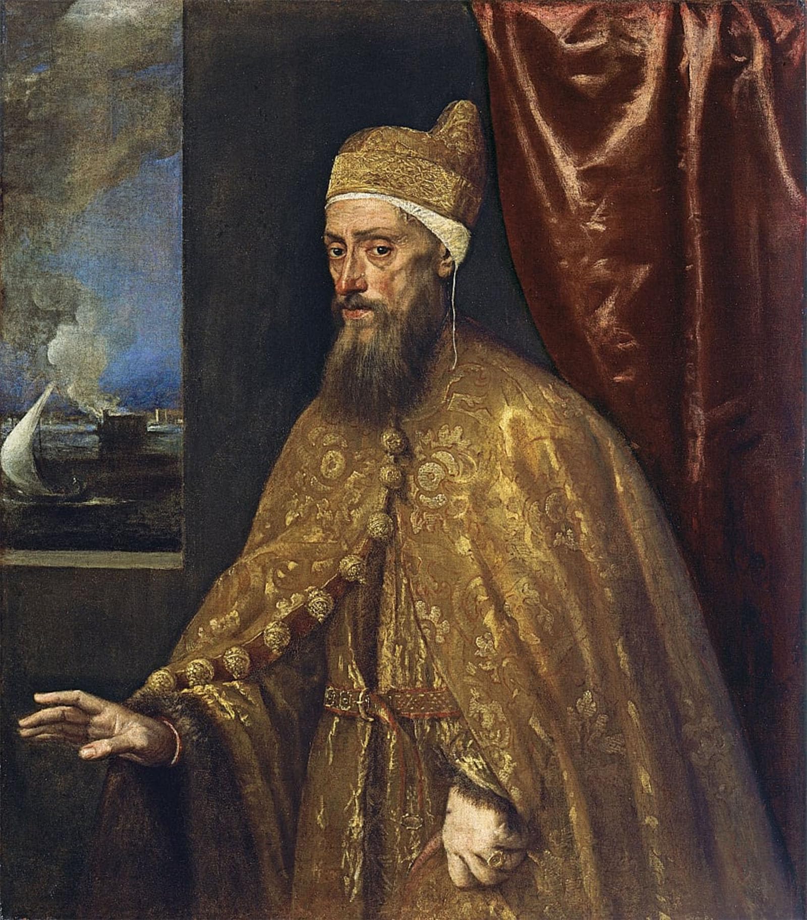 Artxlxxbn No Frame Famous Painting Art Wall Decor Abstract Art Picture Portrait Of Doge Francesco Venier By Tiziano Vecelli Animal Pictures For Home Decor 60X90cm