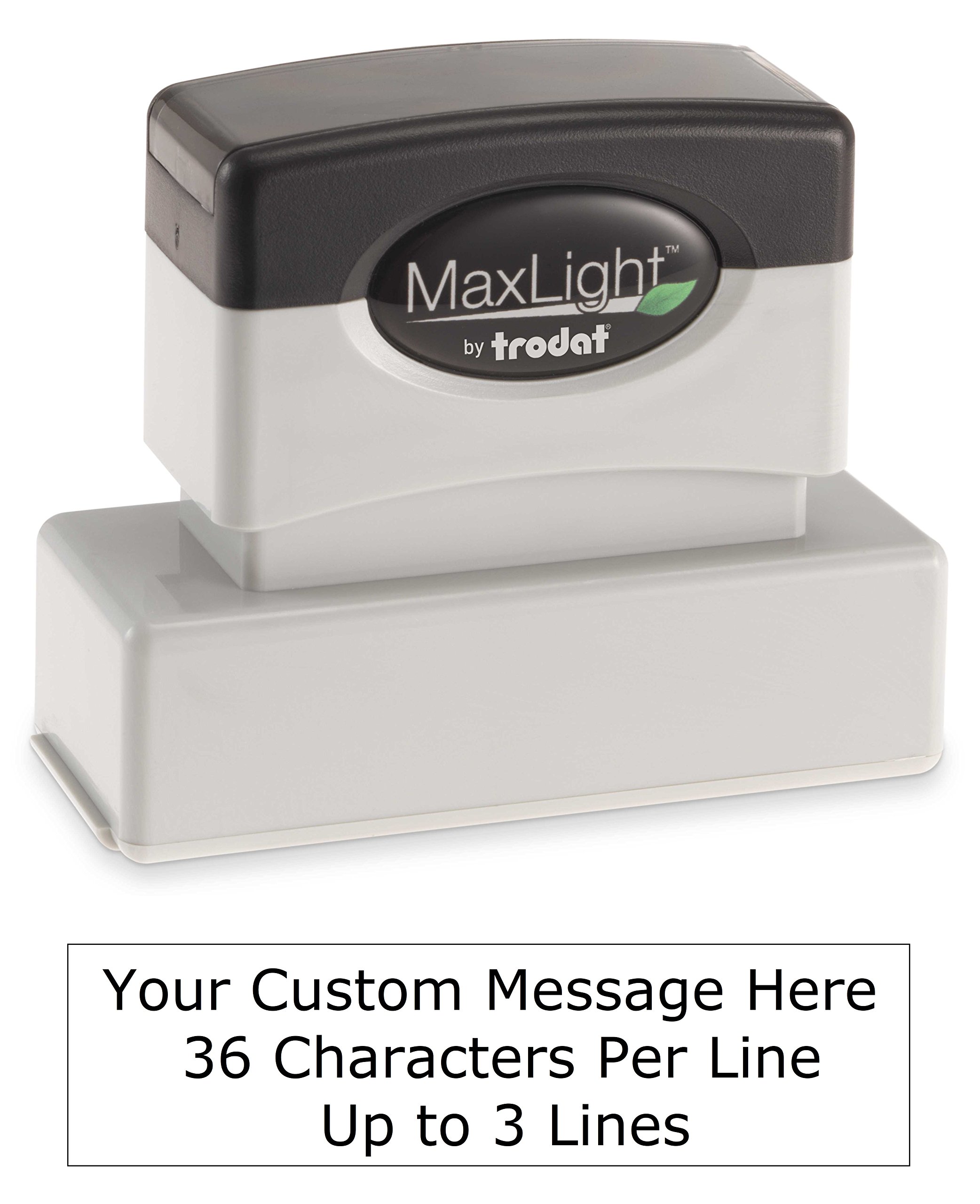 Infusion MaxLight Custom Text Pre-Inked Rubber Stamp, Choose from 5 Colors, 5/8" x 2-3/8"