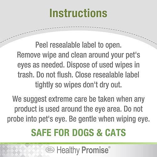 Miniatura 8 de Four Paws Healthy Promise Grooming - Toallitas de limpieza de ojos para perros y gatos, 35 unidades