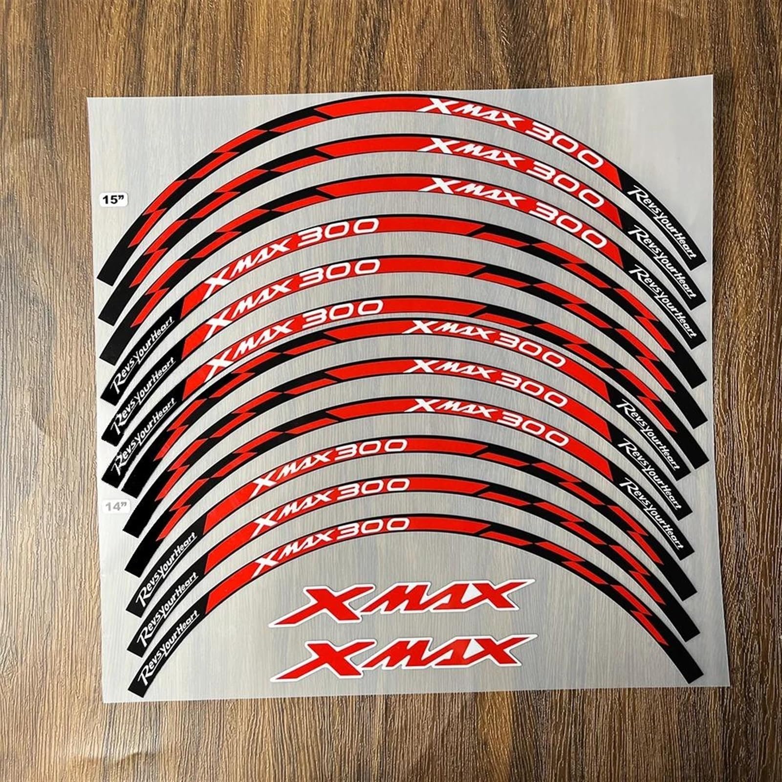 Stickers Motorcycle Accessories Wheel Stickers Reflective Rim Motorbike Waterproof Decals for Yamaha Xmax 300(Style 2)