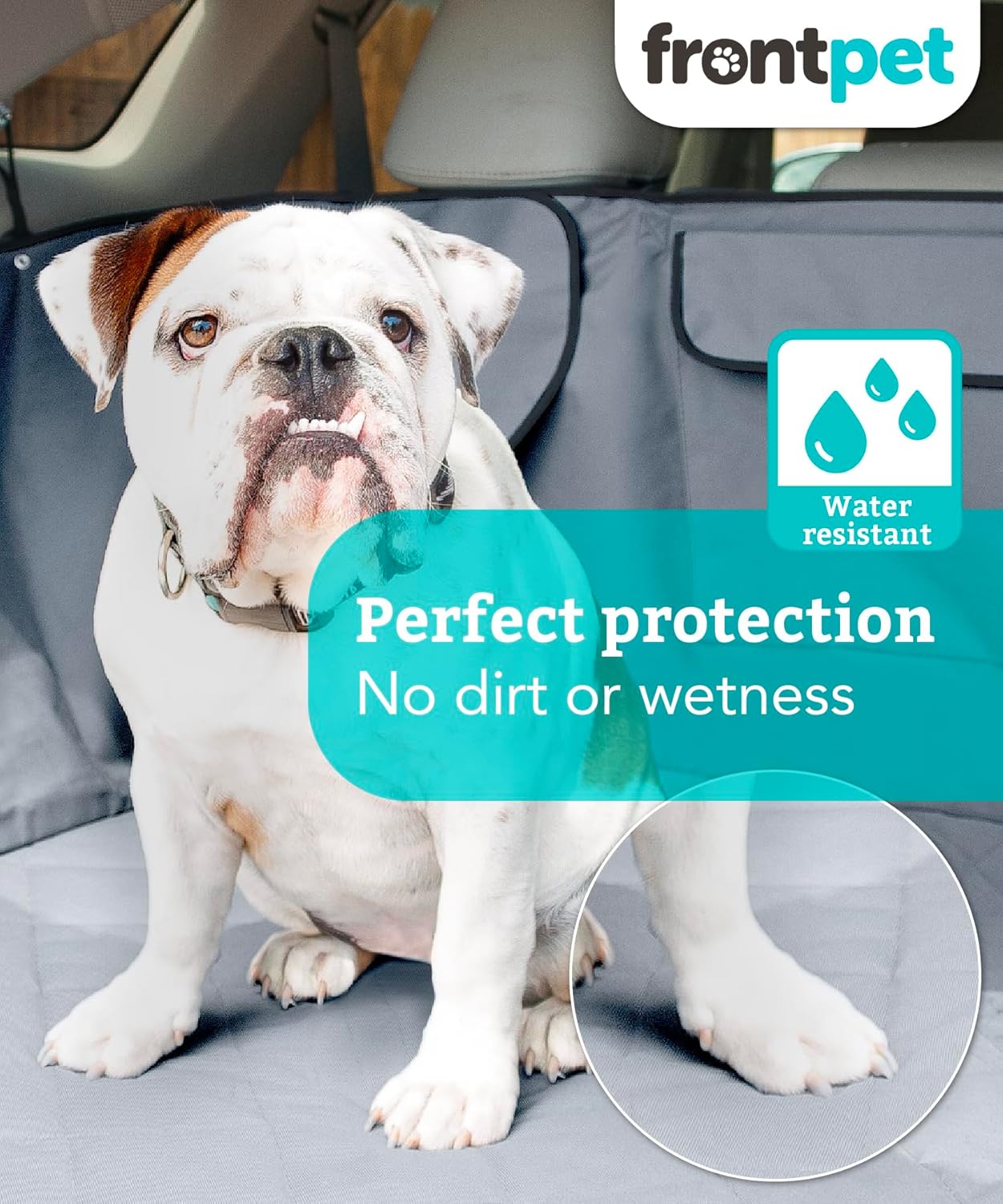 FrontPet SUV Cargo Liner for Dogs - Water-Resistant Pet Trunk Cargo Cover Mat for SUVs and Sedans with Bumper Flap Protector, Trunk Cover, Non-Slip Liner, (35" X 40") Upgraded 2025