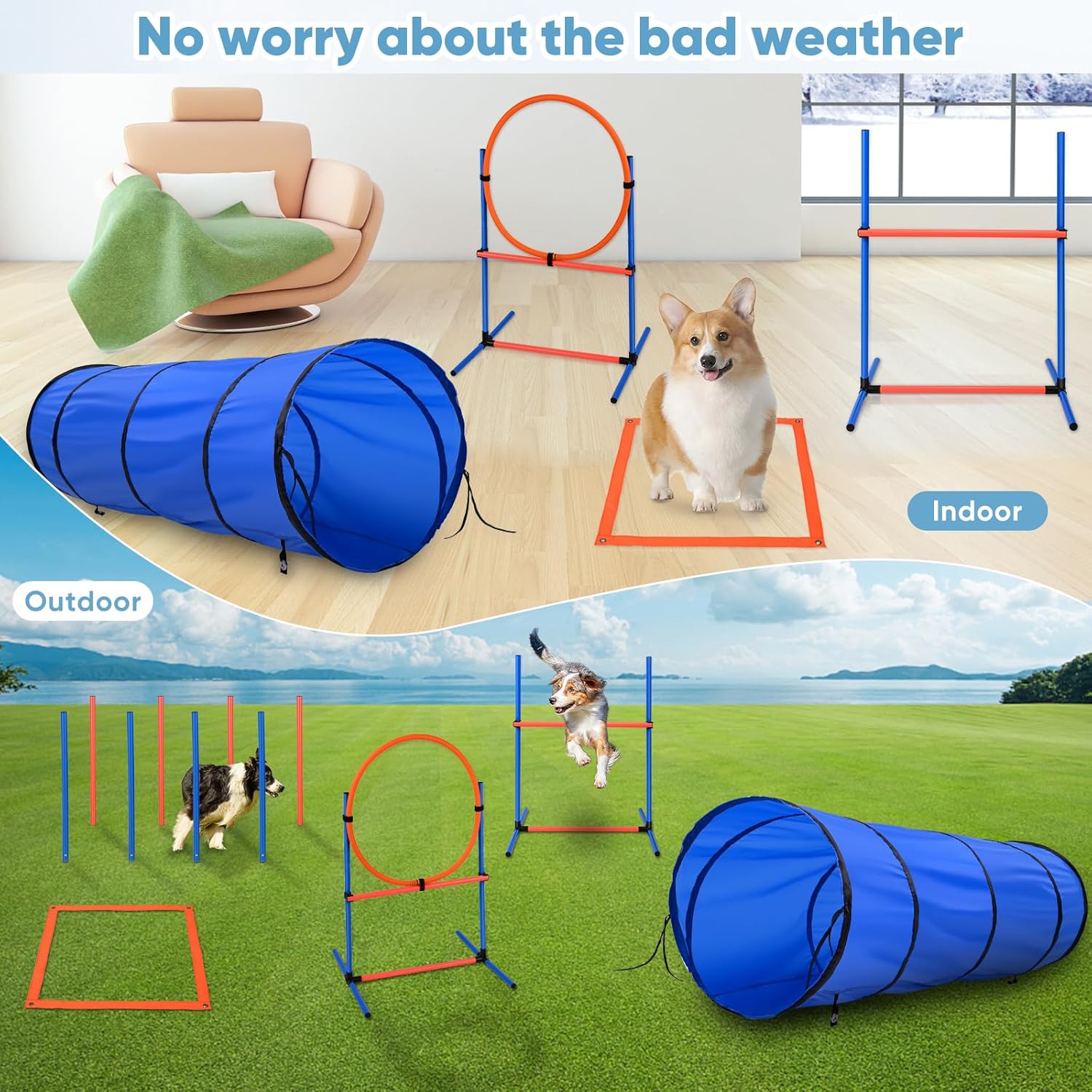 Équipement d'agilité MINENICE avec obstacles réglables