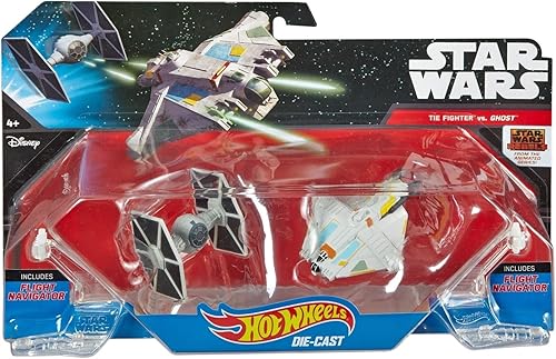 Hot Wheels Star Wars Rebels Ghost vs Tie Fighter Starships paquete de 2