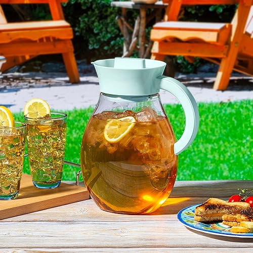 Miniatura 7 de Primula - Jarra grande para preparar té helado con infusor, jarra de plástico para bebidas con tapa hermética a prueba de fugas, filtro reutilizable