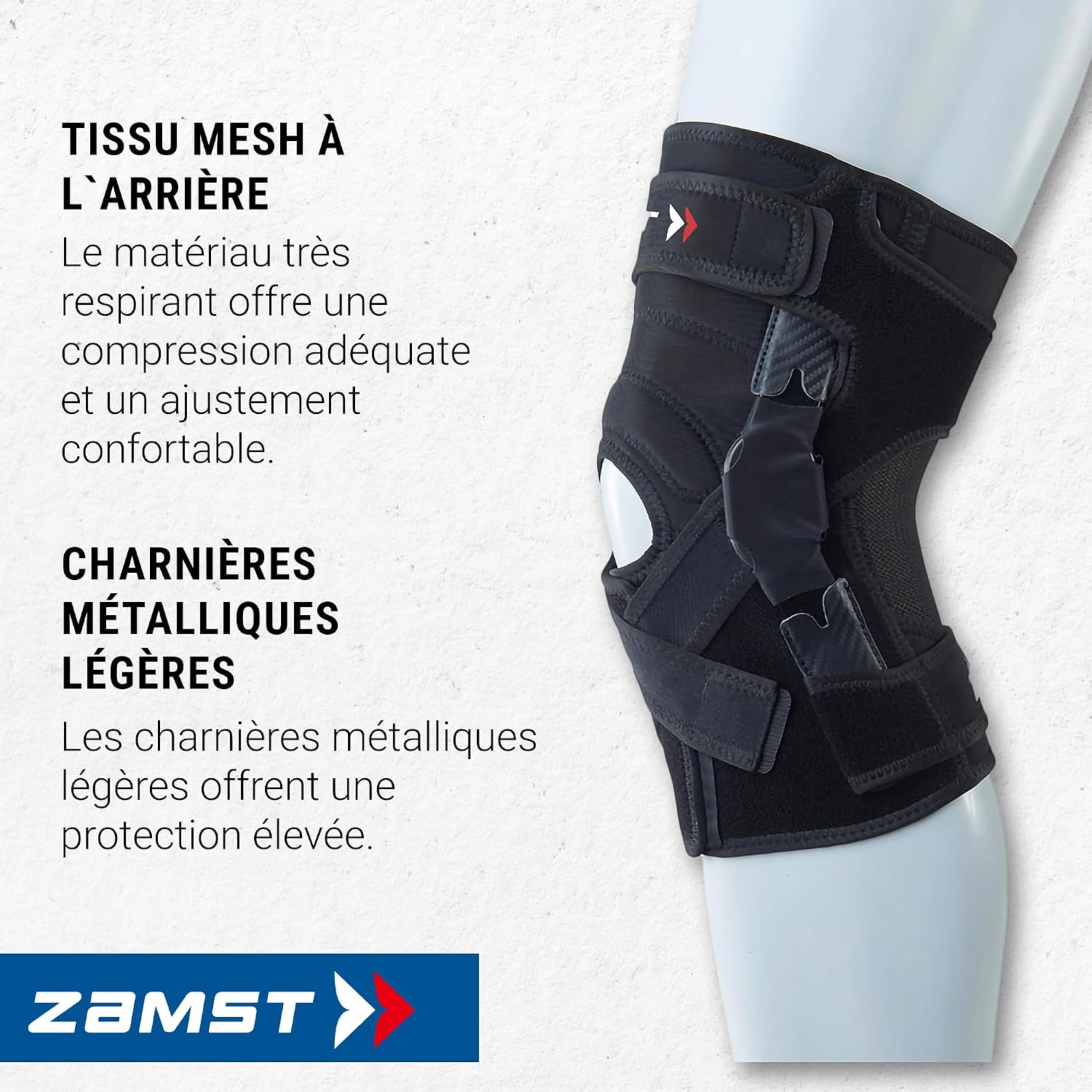 Zamst ZK-X Genouillère de Sport - Genouillère à Compression Extra Forte pour Hommes et Femmes avec Charnières en Aluminium, pour Entorses Modérées à Sévères des Ligaments ACL, MCL et LCL - 3XL