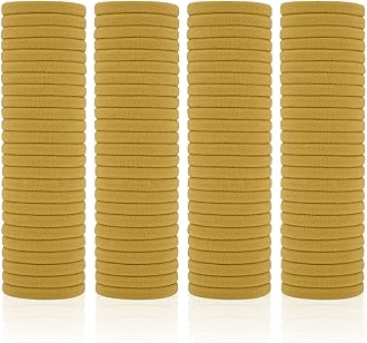 100 Pack Seamless Hair Ties for Women Girls Ponytail Holders for Thick Hair (Sand)