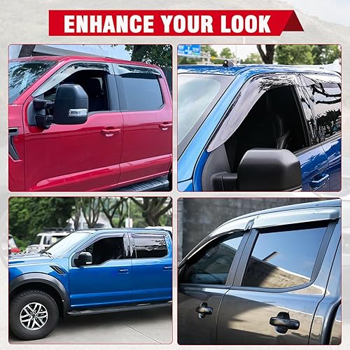 Miniatura 7 de Partol Protector de lluvia para ventana lateral en canal, deflectores de ventana lateral para Jeep Wrangler JK de 2 puertas 2007-2017 (paquete de 2,