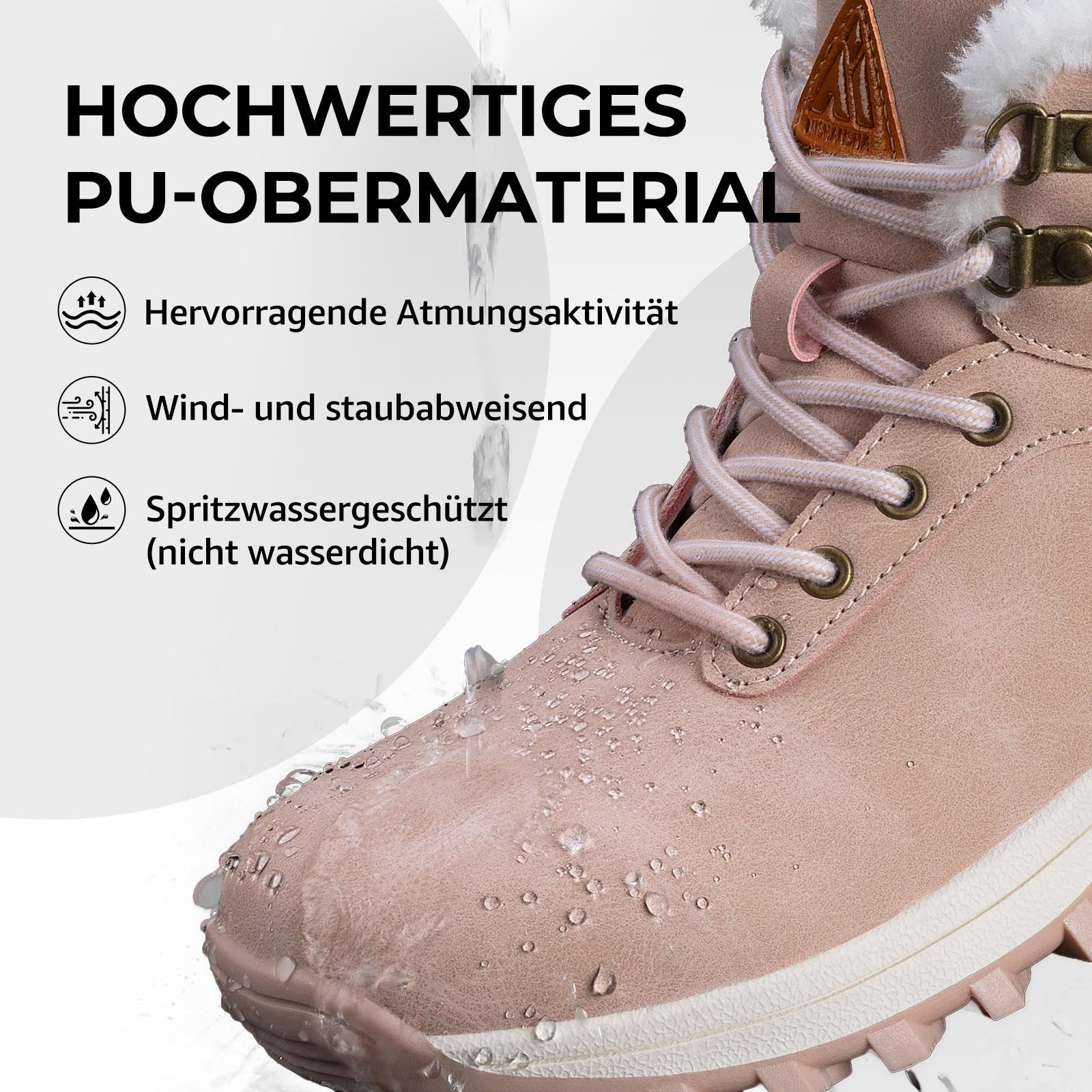 Mishansha Bottes Hiver Hommes Femmes Chaudes Imperméable Boots Neige Gr.36-48