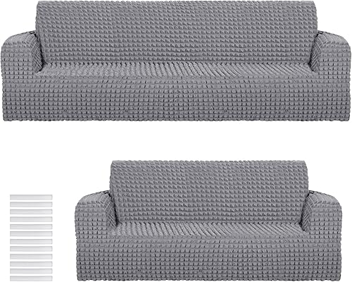 Juego de 2 fundas de sofá para silla, fundas de sofá, fundas de muebles, sillón elástico, lavable, protector de sofá para sofá biplaza grande, cojín