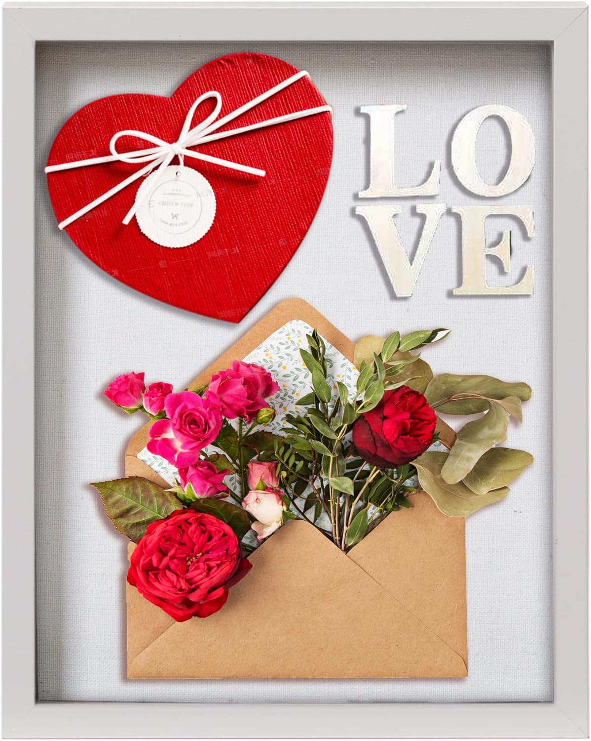 Necineci 11x14 Shadow Box Frame in White with Soft Linen