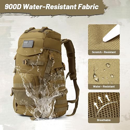 Miniatura 5 de Mochila táctica de 50L para hombres y mujeres, mochila Molle resistente al agua, paquete grande de asalto militar para senderismo