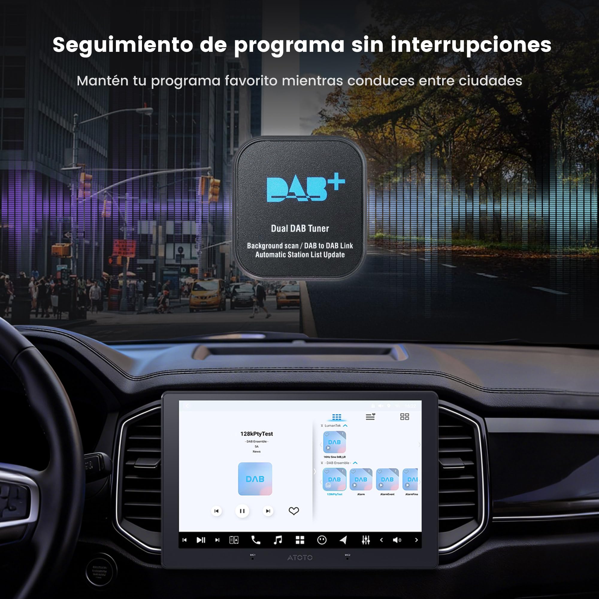 ATOTO AC-4475S DAB+ Radio Empfänger, für A5LG211T-S01, Autoradio Doppel Din Radio Android 2G+32G, 10 Zoll Touchscreen GPS Navigation, WiFi/Bluetooth/USB Tethering, Wireless CarPlay &Android Auto