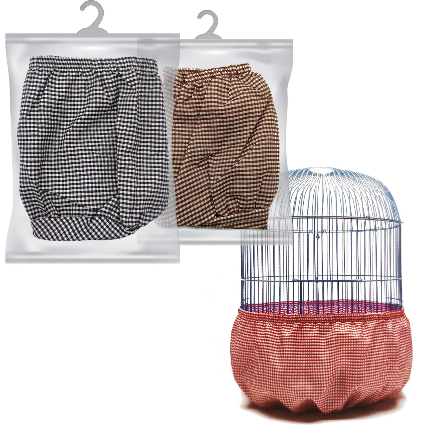 BPS 2Pcs Cubierta de Jaula Pájaros Funda para Jaula Redondo Protector Pajaros Universal Aves Loro (S: Diametro 23cm) BPS-1778 * 2