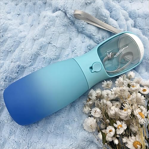 Miniatura 2 de Botella de agua portátil 2 en 1 para perro, cuencos de viaje para perros de grado alimenticio con contenedor de alimentos, dispensador de agua para