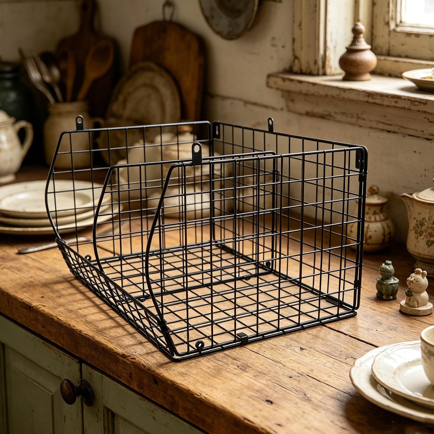 Stackable Soda Can Organizer: Kitchen Foldable Can Holder with Divider - Carbon Steel Wire Drink Organizer for Pantry Cabinet Shelf