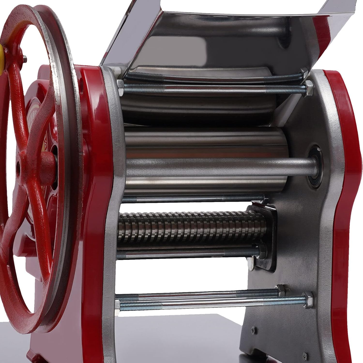 Stainless Steel Pasta Machine Manual Stainless Steel Pasta Maker Homemade Pasta Maker Stainless Steel Pasta Machine Dough Machine Spaghetti 0.5-5 mm Red