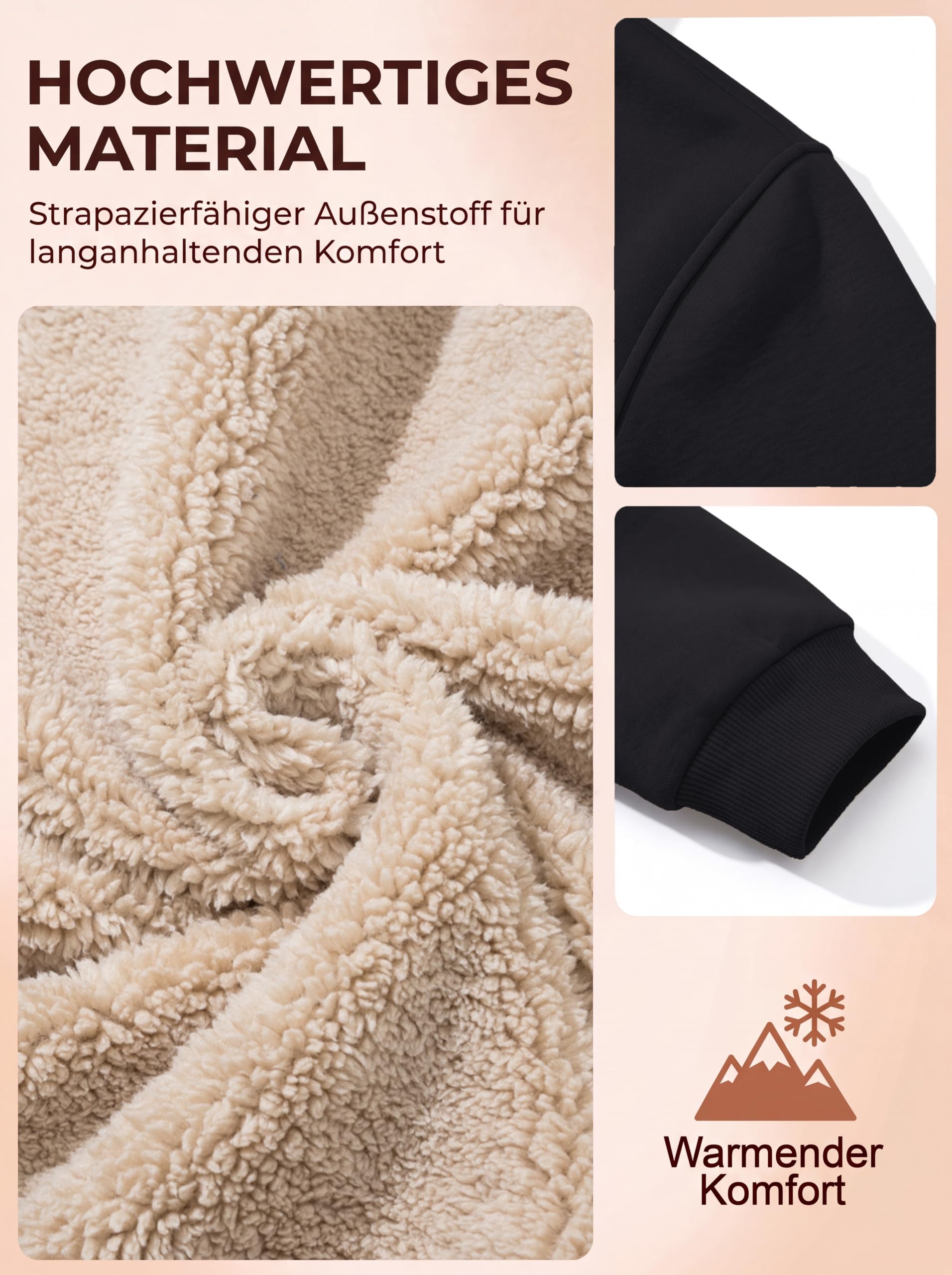 TACVASEN Herren Gefütterte Kapuzenpullover Warme Fleece Sweatshirts Hoodie Langarm mit Kapuze