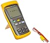 Fluke 53-2 Single Input Digital Thermometer with USB Recording, 3 AA Battery,418 to 3212 Degree F Range, 60 Hz Noise Rejection