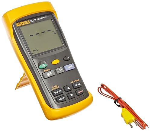 Fluke Termómetro digital de entrada única 53-2 con grabación USB, batería 3 AA, rango de -418 a 3212 grados F, rechazo de ruido de 60 Hz