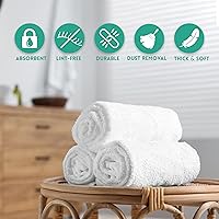 Vista 3 de ZUPERIA Paquete de 50 toallas de limpieza 100% de algodón (12 x 12 pulgadas), multiusos, altamente absorbentes, reutilizables, toallas de barra