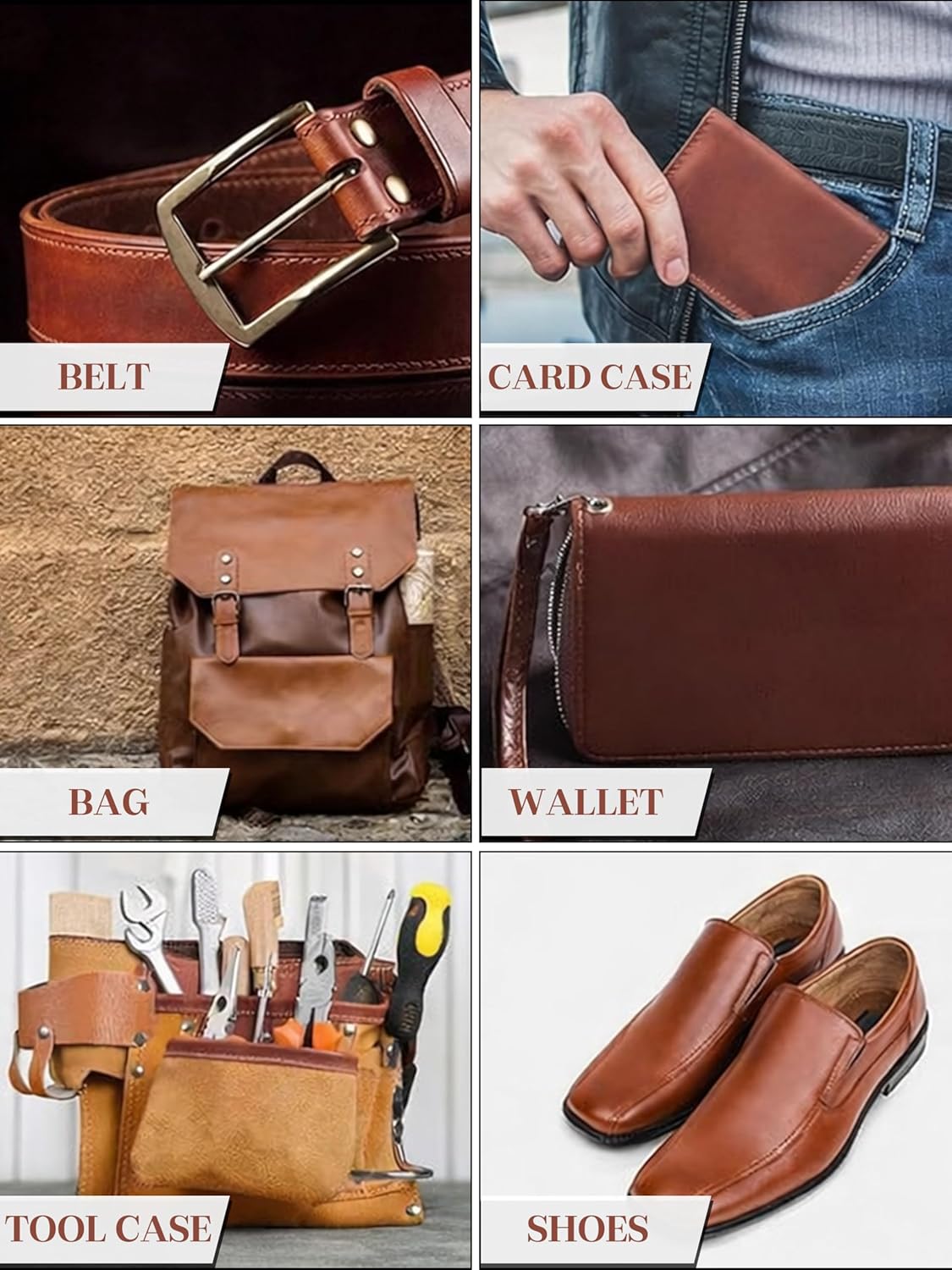 Tooling Leather Full Grain Sheets Genuine Cowhide Leather 1.8mm-2.0mm Thick Piece for Leatherworking, Sewing Hobby, Crafting Leather Brown 24"x12"