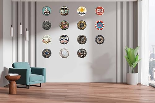 Miniatura 7 de Letrero de metal retro de estaño redondo vintage para whisky y cigarros, adecuado para el hogar, tienda de calle, garaje, bar, granja, jardín,