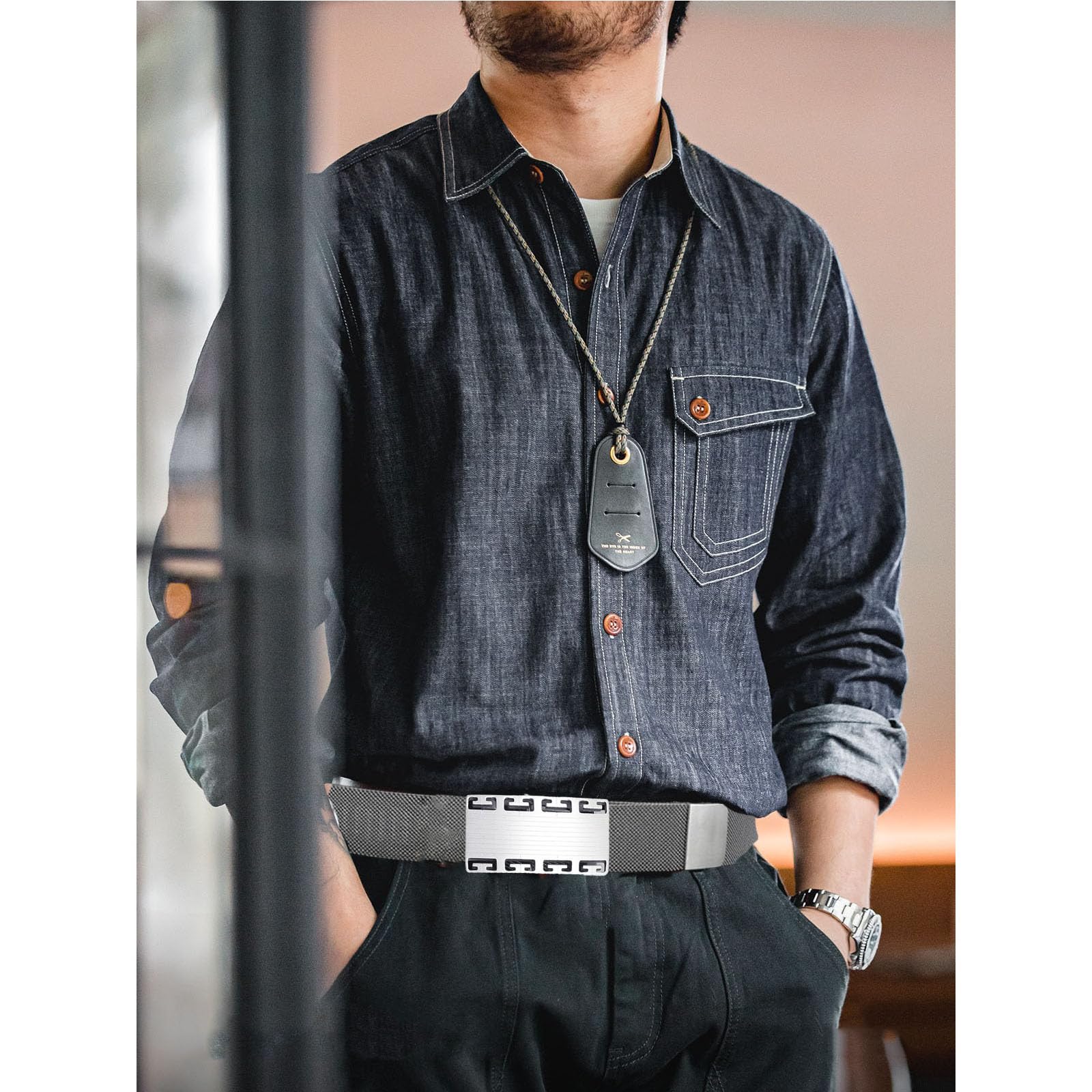 Ceinture tressée en acier inoxydable pour hommes, ceintures magnétiques en métal pour hommes avec boucle automatique en acier inoxydable