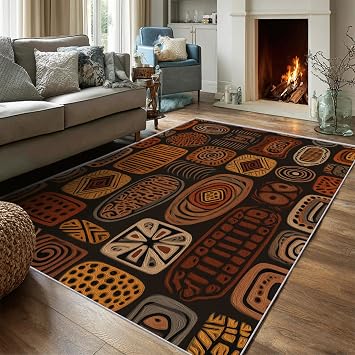 Amazon.com: Tribal Ethnic Rug, Washable 6x9 Rug for Living Room, Boho ...