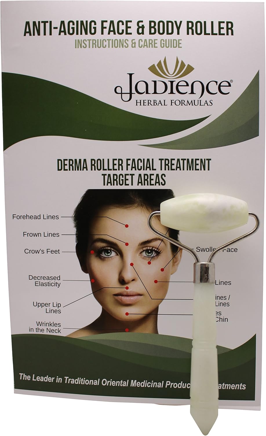 JADIENCE Jade Roller, Single Massage Roller: Infrared Therapy for Anti-Aging, Relaxation & Stress Relief, Eyes, Face, Neck & Body Detox Therapy | Natural Beauty & Healing Acupressure Tools