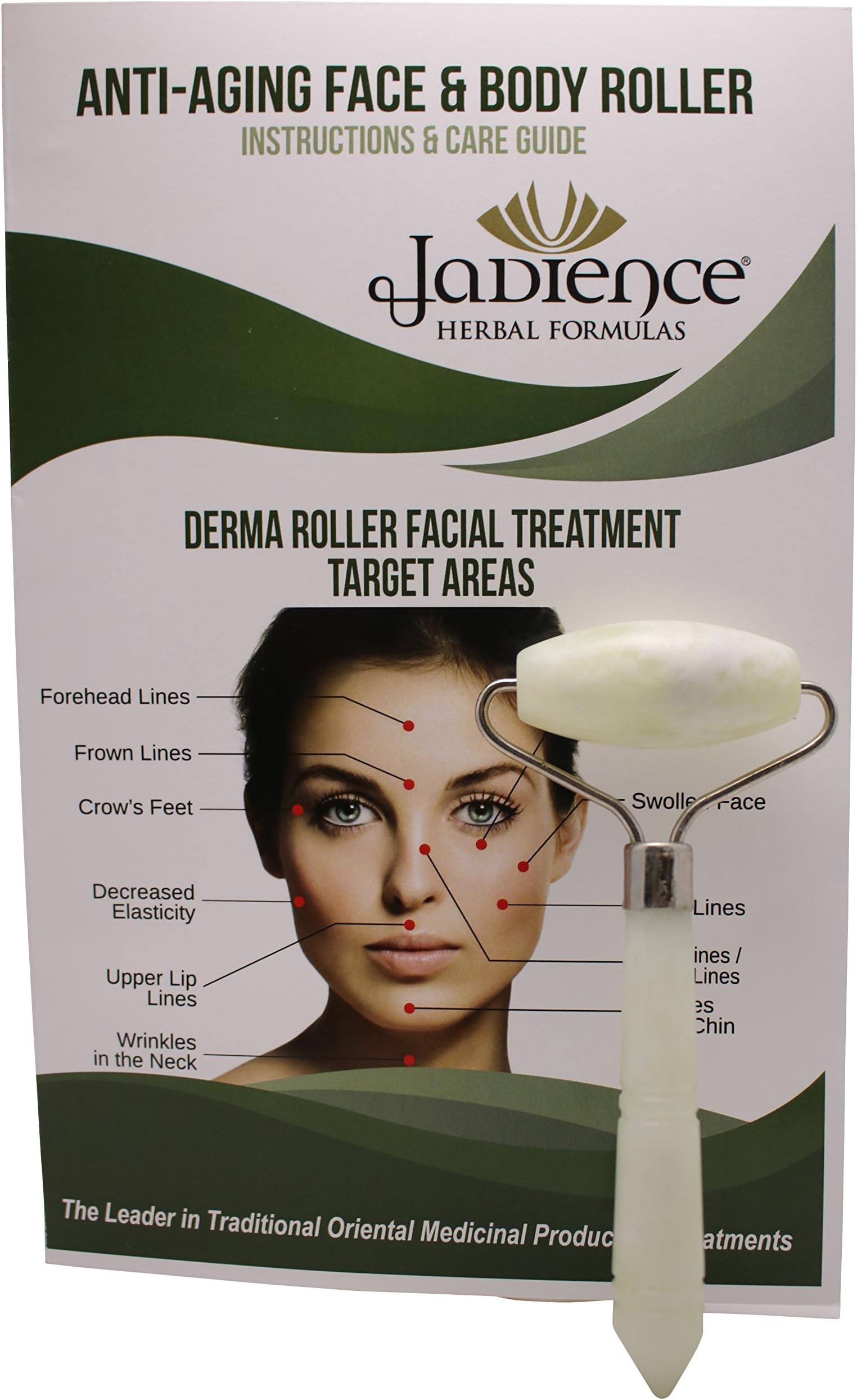 JADIENCE Jade Roller, Single Massage Roller: Infrared Therapy for Anti-Aging, Relaxation & Stress Relief, Eyes, Face, Neck & Body Detox Therapy | Natural Beauty & Healing Acupressure Tools