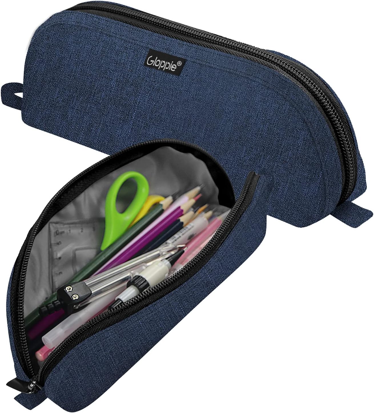 Gloppie Pencil Pouch - Practical Pencil Case, Aesthetic Simple Pencil Bag, Small Pen Holder, Back to School Supplies for Girls Boys, Blue
